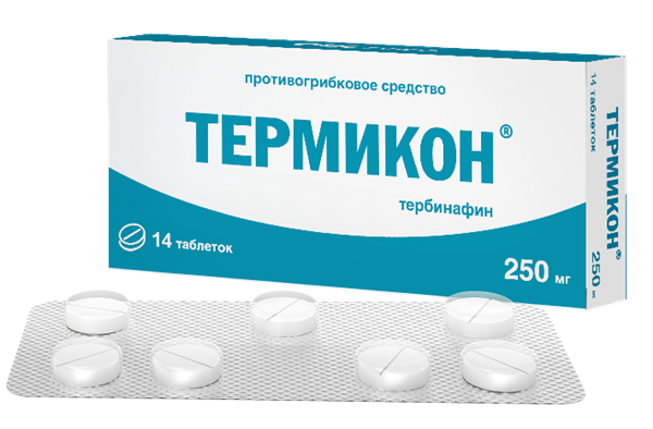 Термикон таб. 250мг N14 (Р) (Тербинафин)