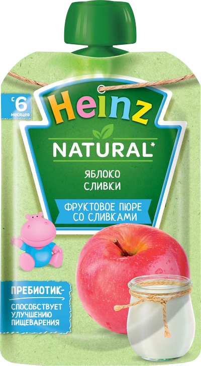 Heinz Пюре Яблоко-сливки 90 г (6+)
