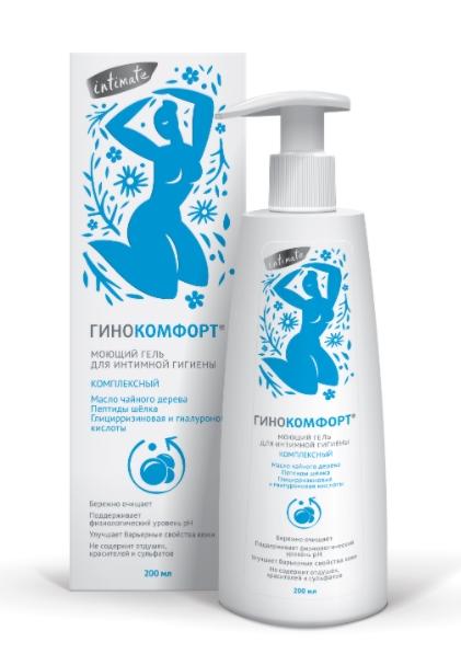 Гинокомфорт моющ.гель д/инт.гиг. 200мл успок.(чайн.дер.)(Р)