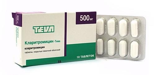Кларитромицин-Тева таб. п/о 500мг N10 (Р)#