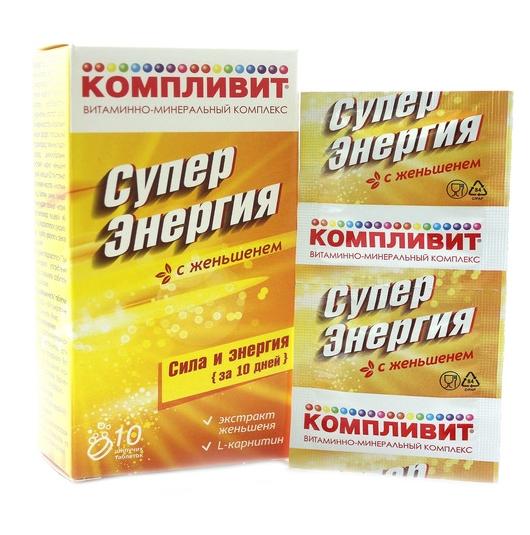 Компливит Супер Энергия Женьшень таб. шип.: 10 шт.