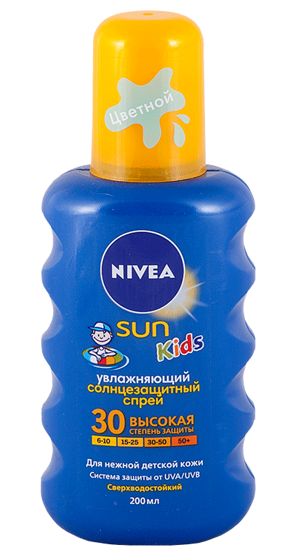 NiveaSun Kids Солнцезащитный спрей увлажняющий Цветной SPF30 200мл