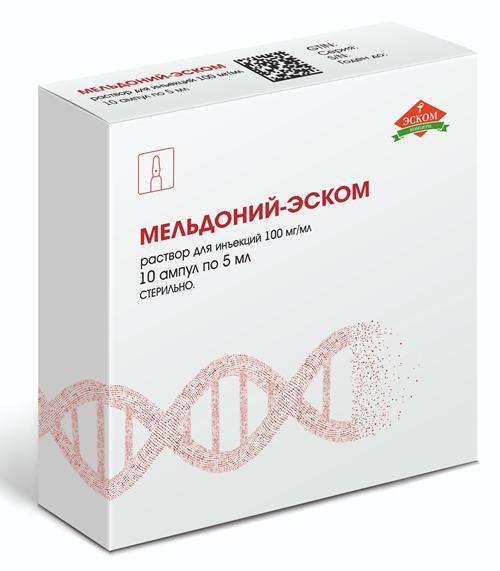 Мельдоний-Эском р-р д/ин.100мг/мл 5мл N10 (Р)