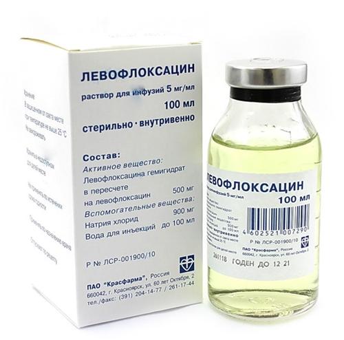 Левофлоксацин р-р инф. 0.5% 100мл  (Р) Красфарм#