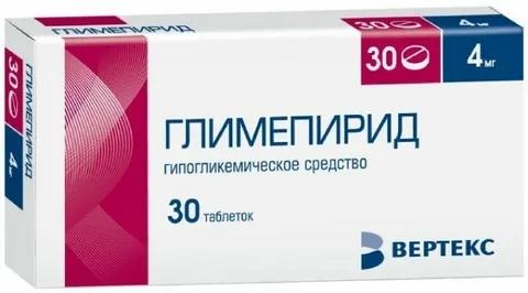 Глимепирид таб. 4мг N30 (Р) Рафарма
