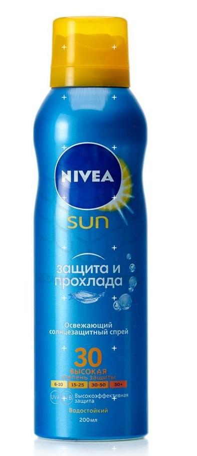 NiveaSun Освежающий солнцезащитный спрей Защита и прохлада SPF30 200мл