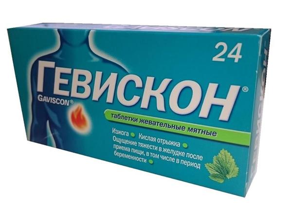 Гевискон мятные табл. жеват. N24 (Р)