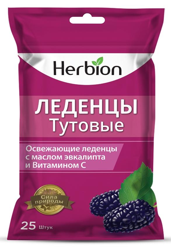 Хербион Леденцы Тутовые (шелковица) с маслом эвкалипта и витамином С № 25 (акция)