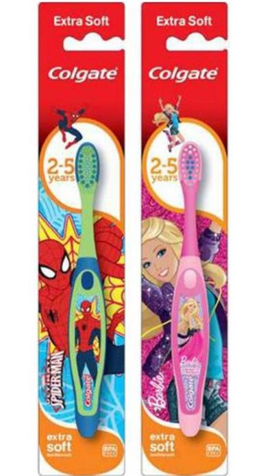 Зубная щетка детская Колгейт Spiderman/Barbie (2-5лет)