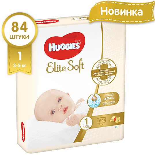 Подг.Huggies Elite Soft (до 5кг) р.1 N84 (Р)
