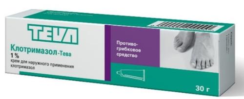 Клотримазол-Тева крем д/нар.прим. 1% 30г (Р)