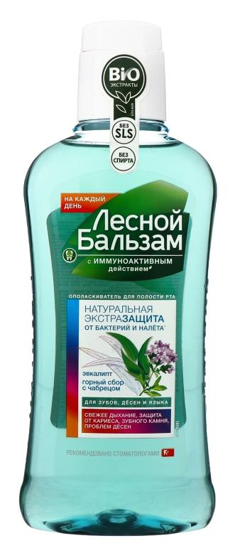 Ополаскиватель для полости рта Лесной бальзам Натуральная Экстразащита от бактерий и налета 400мл