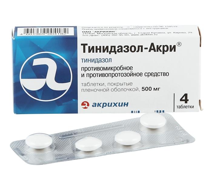 Тинидазол-Акри таб.п/п.об. 500мг N 4 (Р)