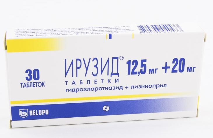 Ирузид таб. 20мг+12.5мг N30 (Р) (лизиноприл+г/хлортиазид)