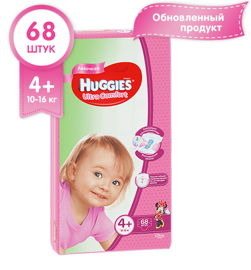 Подгузники для девочек Huggies Ultra Comfort р.4+ (10-16) №68