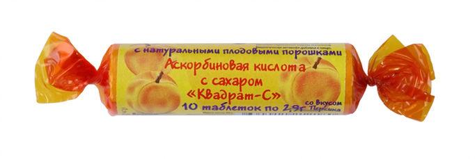 Аскорбиновая кислота с сахаром Персик таб. №10