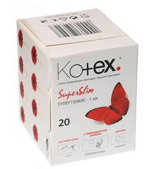 Прокладки ежедневные Kotex Super Slim: 20 шт.