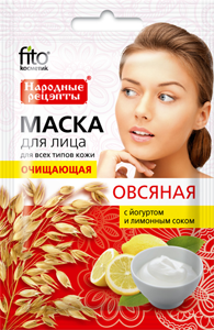 Народные Рецепты Маска для лица очищающая овсяная 25мл