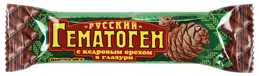 Гематоген "Русский" кедровый орех в глазур.40г (Р) (ПТ)