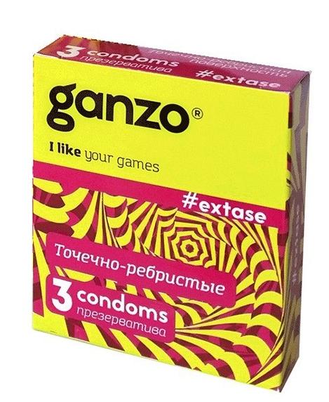 Презерв. Ganzo Extase точеч.-ребристые N3 (Р)