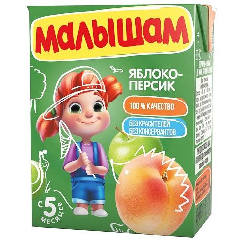 МАЛЫШАМ Нектар Яблоко-Персик неосветленный 200мл (5+)