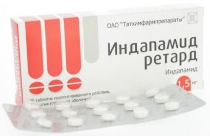 Индапамид ретард таб.пролонг.д-я 1.5мг N30 (Р) Татхим#