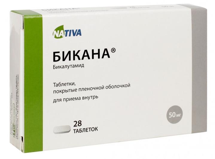 Бикана таб.п/о 50мг N28 (Р) (Бикалутамид)#
