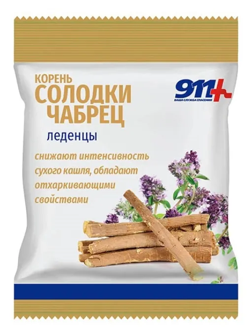 911 Леденцы кор. солодки/чабрец/вит. С 50г (Р) (ПТ)