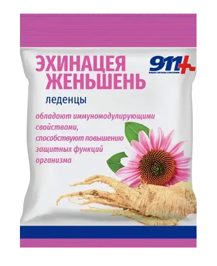 911 Леденцы эхинацея/женьшень/вит. С  50г (Р)  (ПТ)
