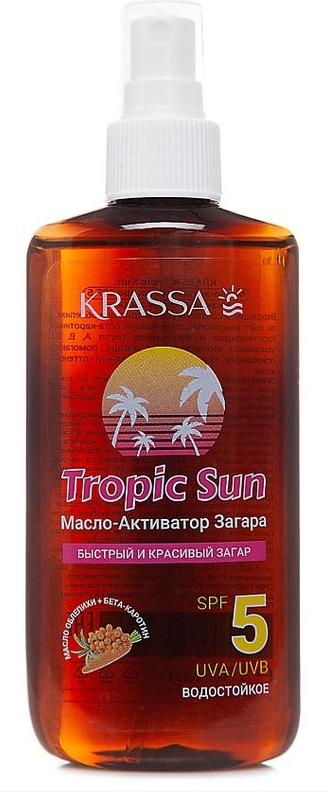 Krassa TropicSun Масло-акт.загара spf-5 150мл (акц.) (Р)