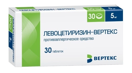 Левоцетиризин-Вертекс таб. п/о 5мг N30 (Р)