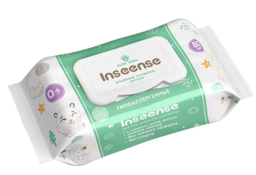 Inseense Салфетки вл. Алоэ (0+) N80 (Р)