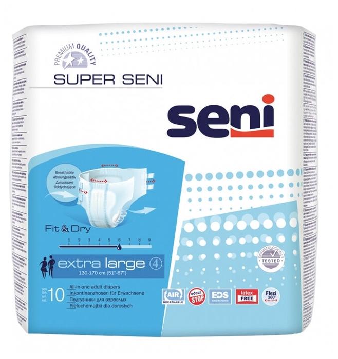 Подгузники для взрослых SUPER SENI Extra Large: 10 шт.
