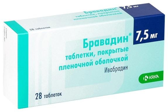 Бравадин таб. п/о 7.5мг N28 (Р) (Кораксан)#
