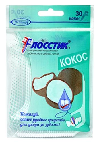 Зубочистка с нитью Флосстик Кокос N30 (Р)