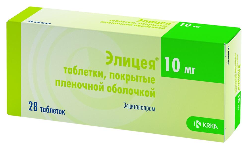Элицея таб. п/о 10мг N 28 (Р) (ципралекс)