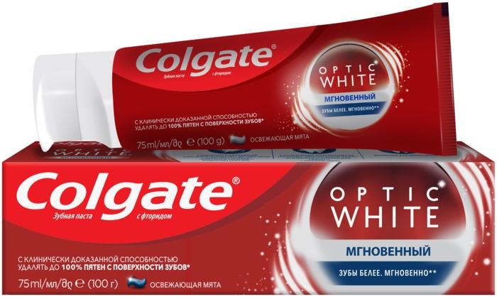 Зубная паста Колгейт Optic White Мгновенный 75 мл