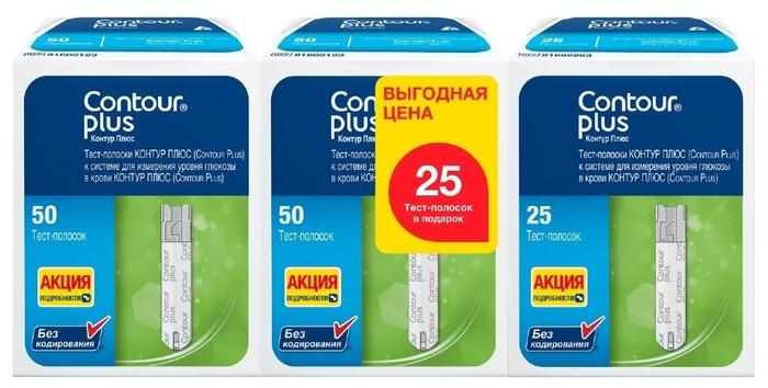 Тест-полоска Контур Плюс  N100 (50х2)+25 шт. (Р)