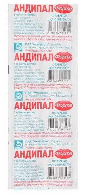 Андипал Форте таб.: 10 шт.