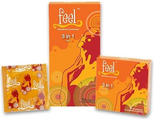 Презервативы Feel 3в1: 12 шт.