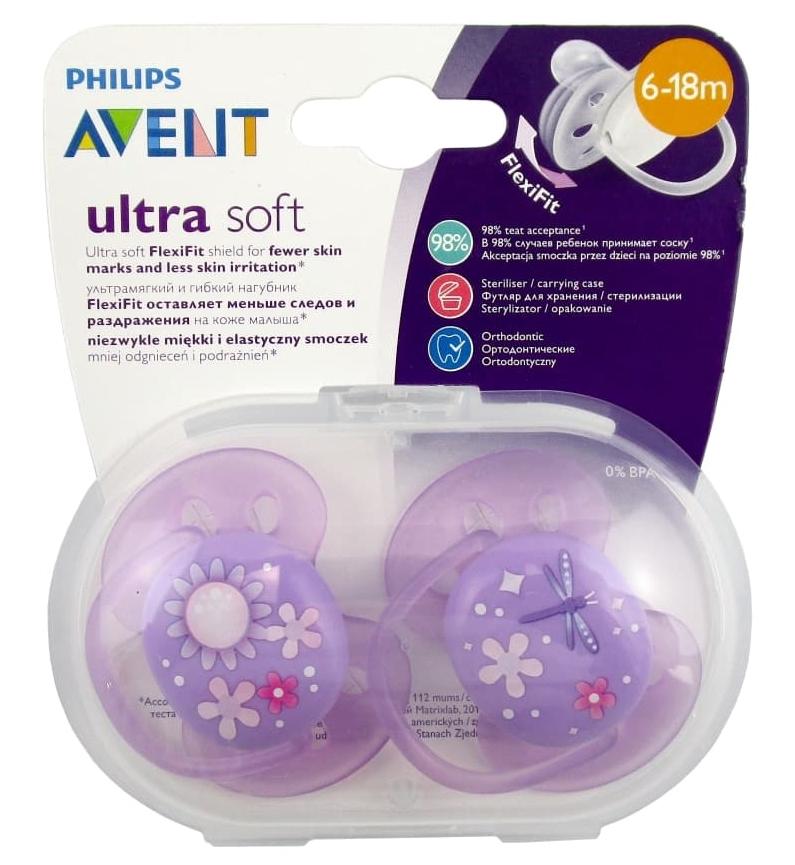 AVENT Пустышка сил. Ultrasoft д/дев. N2 (6-18мес.) (SCF223/04) (Р)
