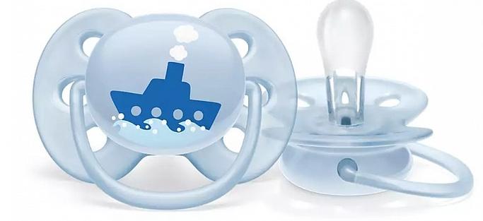 AVENT Ultrasoft Пустышка силиконовая для мальчиков (0-6)