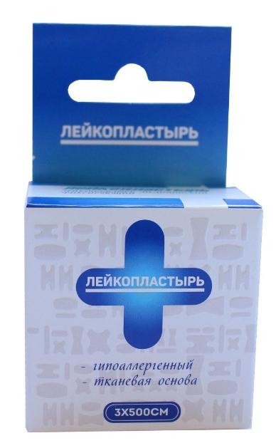 Пластырь катушечный на тканевой основе 3х500см
