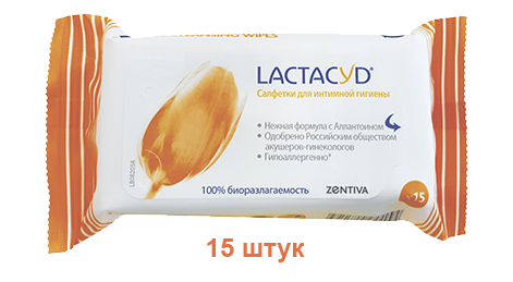 Салфетка для интимной гигиены Лактацид Антибактериальная: 15 шт.