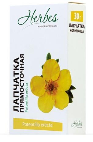Лапчатка прямостоячая корни 1,5 г: 20 шт.