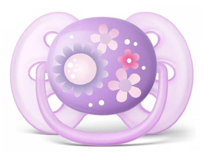 AVENT Ultrasoft Пустышка силиконовая для девочек (6-18)