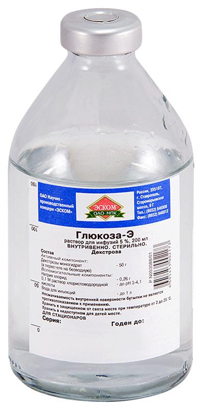 Р-р глюкозы 10% 200мл (Эском) стекло (Р)#