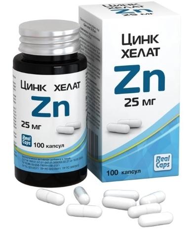 Цинк Хелат 25мг капс. N100 (Р) (ПТ)