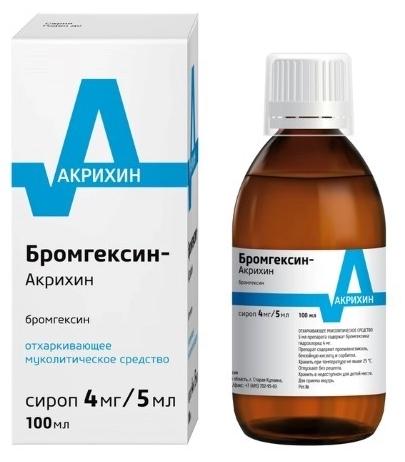 Бромгексин-Акрихин сироп 4 мг/5 мл 100 мл