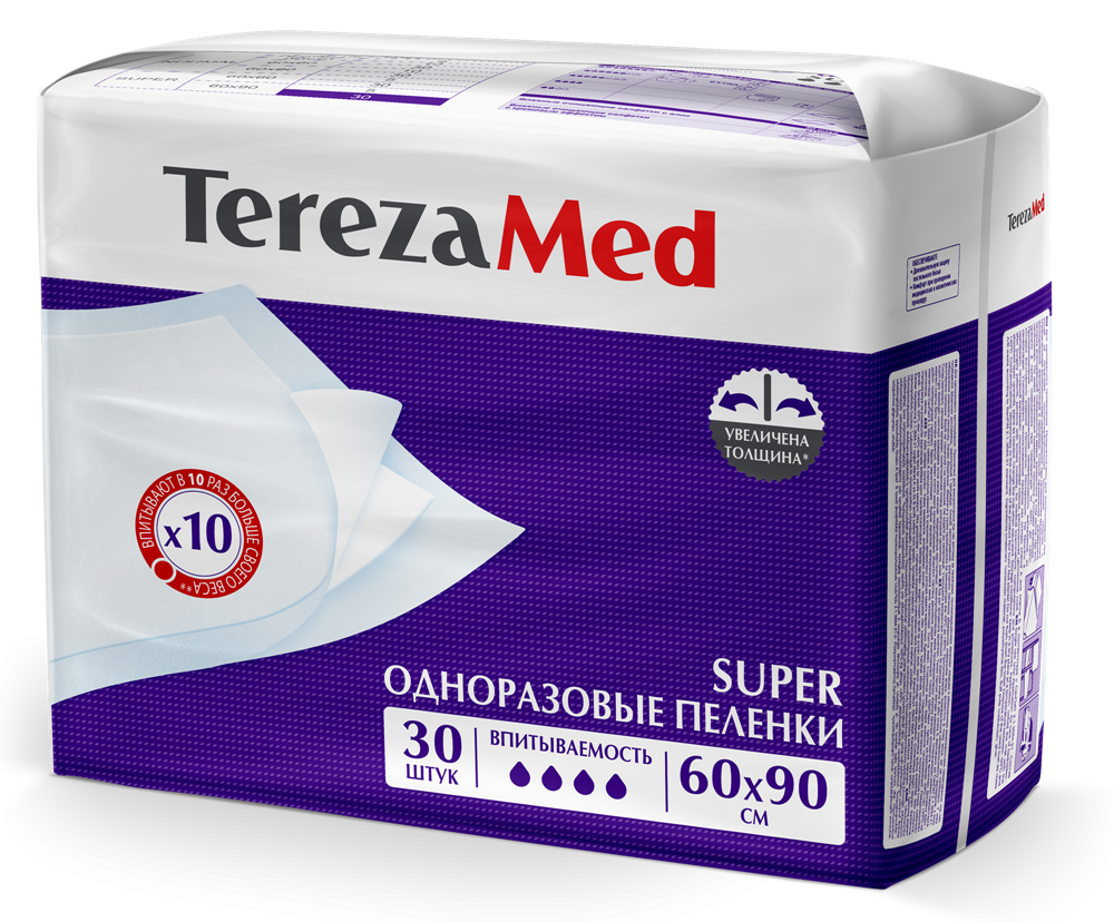 Пеленка TerezaMed Super 60х90 N30 (Р)